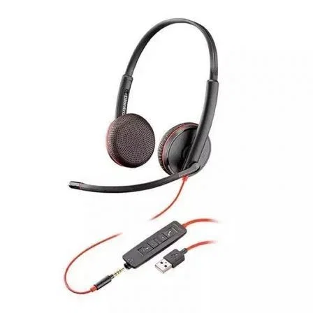Plantronics Blackwire C3220 Auriculares Binaurales con Micrófono de Anulación de Ruido y Adaptador USB-A/USB-C Negro Plantronics Blackwire C3220 Auriculares Binaurales con Micrófono de Anulación de Ruido y Adaptador USB-A/USB-C Negro